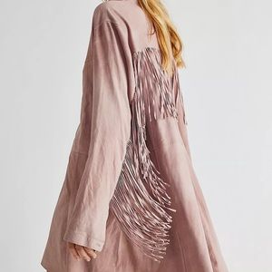 Free People We The Free Mark My Words Suede button up fringe dress - worn once
